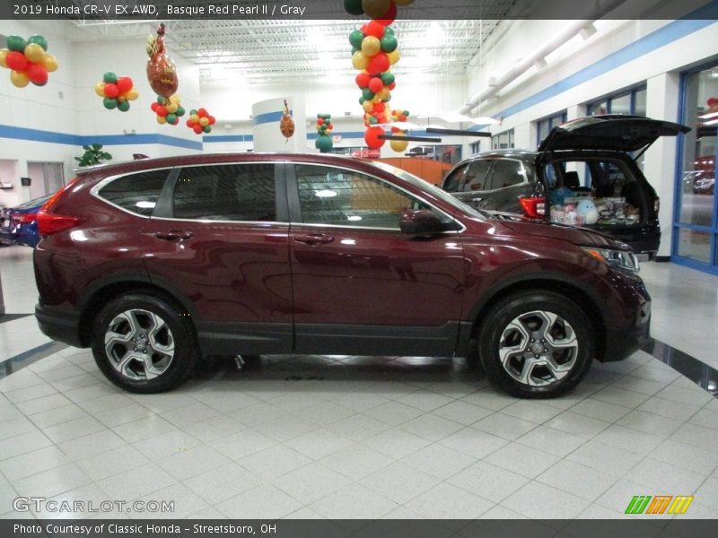 Basque Red Pearl II / Gray 2019 Honda CR-V EX AWD