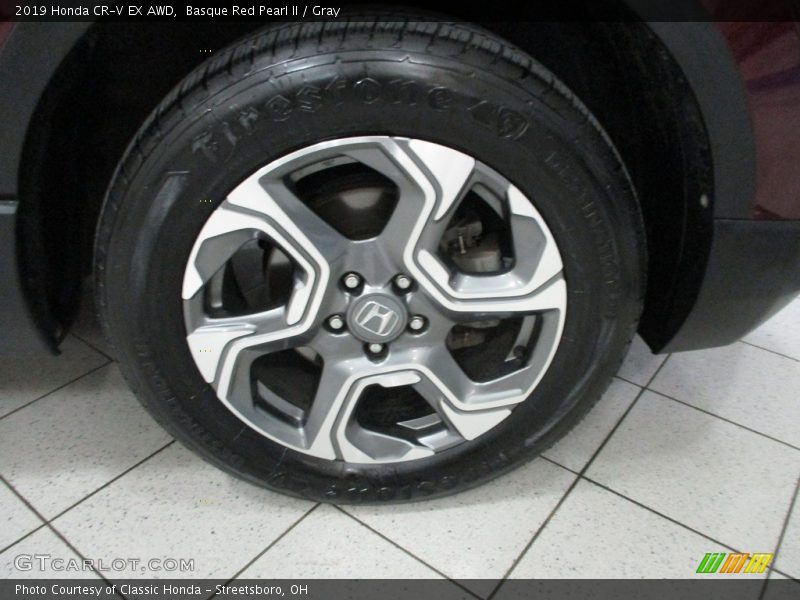 Basque Red Pearl II / Gray 2019 Honda CR-V EX AWD