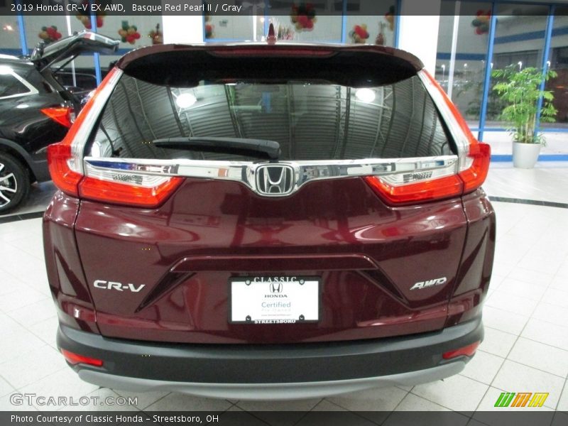 Basque Red Pearl II / Gray 2019 Honda CR-V EX AWD