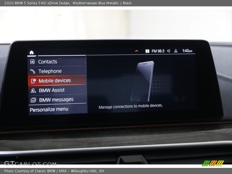 Mediterranean Blue Metallic / Black 2020 BMW 5 Series 540i xDrive Sedan