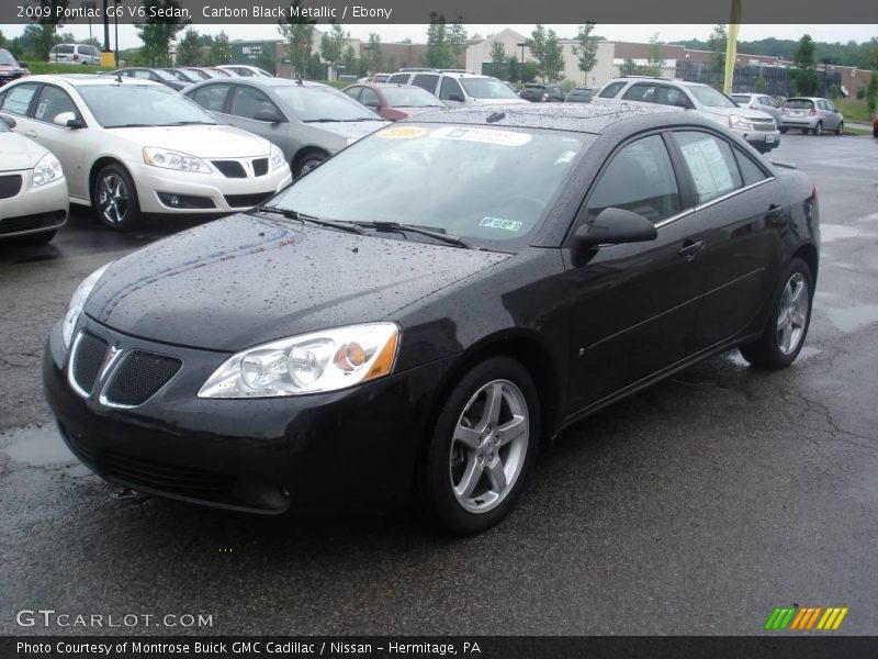 Carbon Black Metallic / Ebony 2009 Pontiac G6 V6 Sedan