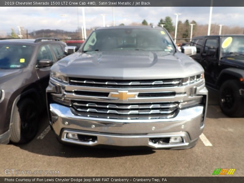 Satin Steel Metallic / Jet Black 2019 Chevrolet Silverado 1500 LTZ Crew Cab 4WD