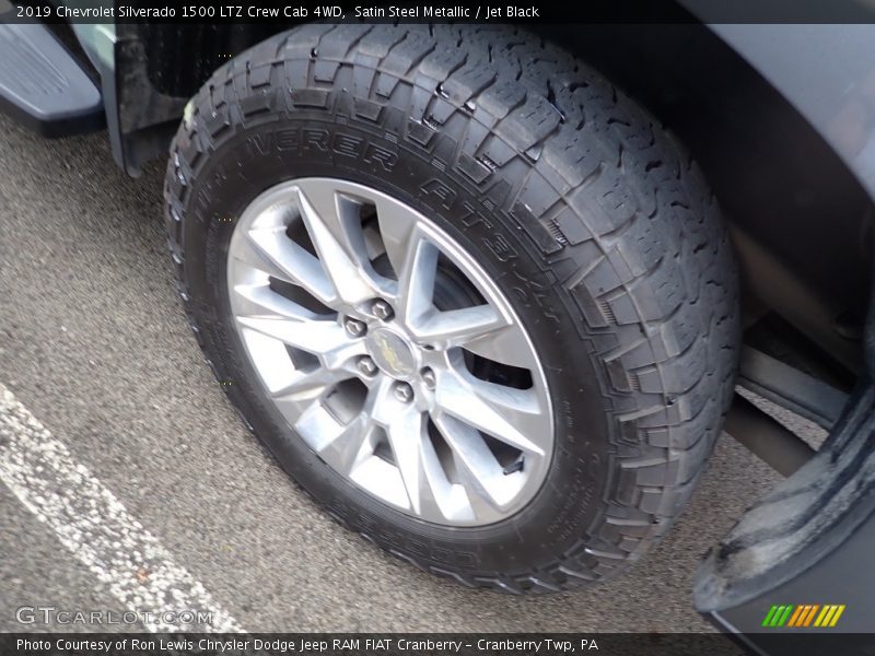 Satin Steel Metallic / Jet Black 2019 Chevrolet Silverado 1500 LTZ Crew Cab 4WD