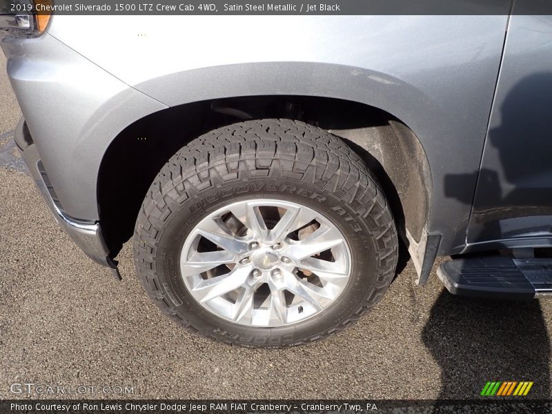 Satin Steel Metallic / Jet Black 2019 Chevrolet Silverado 1500 LTZ Crew Cab 4WD
