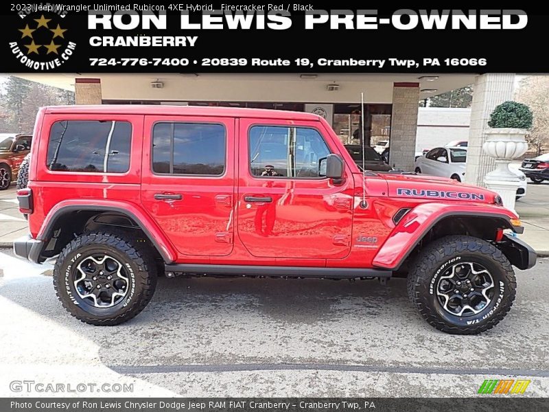 Firecracker Red / Black 2023 Jeep Wrangler Unlimited Rubicon 4XE Hybrid