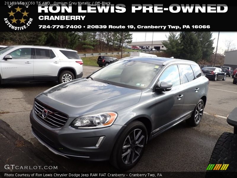 Osmium Grey Metallic / Off-Black 2016 Volvo XC60 T6 AWD