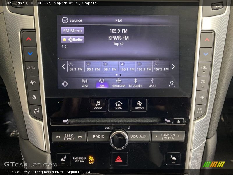 Controls of 2020 Q50 3.0t Luxe