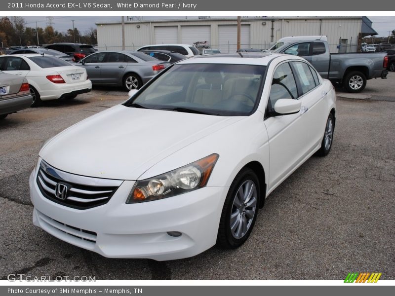 White Diamond Pearl / Ivory 2011 Honda Accord EX-L V6 Sedan