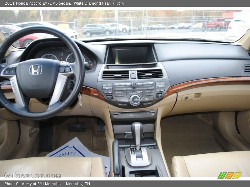 White Diamond Pearl / Ivory 2011 Honda Accord EX-L V6 Sedan