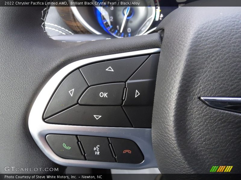 Brilliant Black Crystal Pearl / Black/Alloy 2022 Chrysler Pacifica Limited AWD