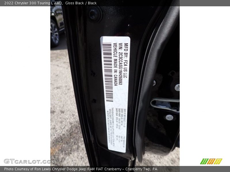 Gloss Black / Black 2022 Chrysler 300 Touring L AWD
