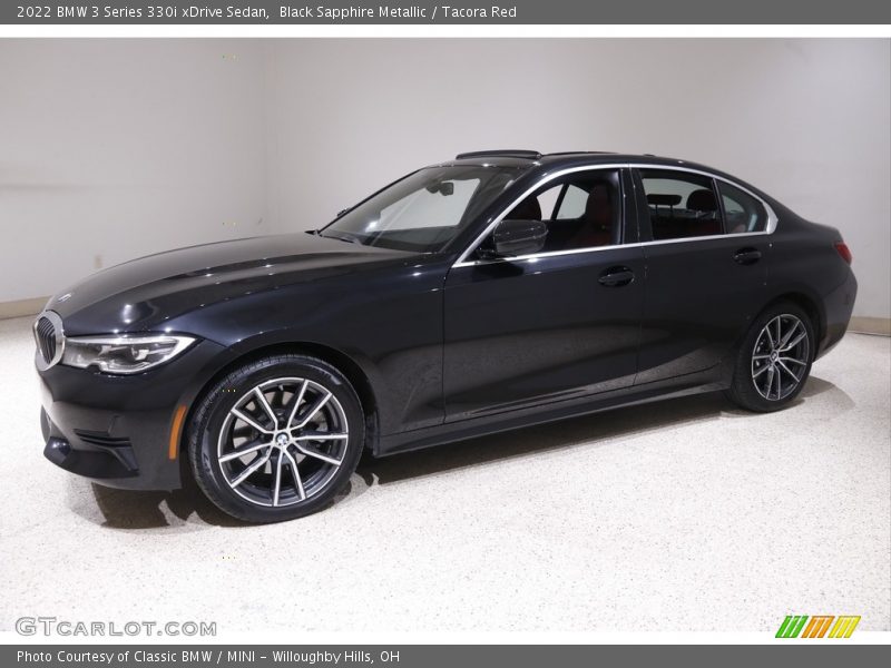 Black Sapphire Metallic / Tacora Red 2022 BMW 3 Series 330i xDrive Sedan