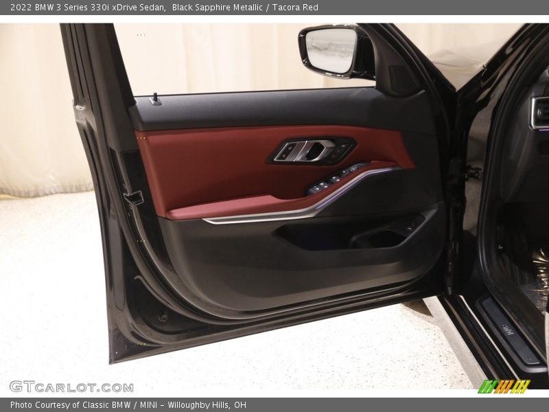 Black Sapphire Metallic / Tacora Red 2022 BMW 3 Series 330i xDrive Sedan