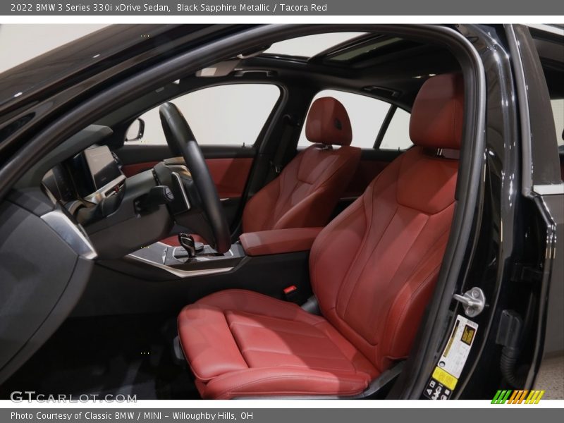 Black Sapphire Metallic / Tacora Red 2022 BMW 3 Series 330i xDrive Sedan