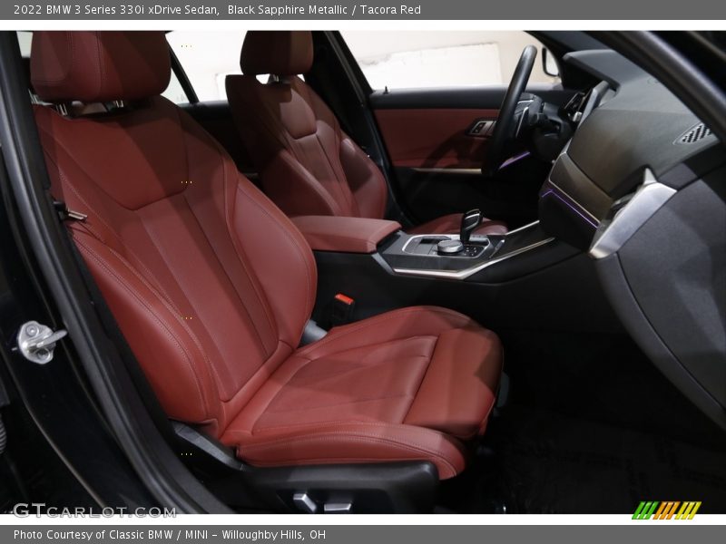 Black Sapphire Metallic / Tacora Red 2022 BMW 3 Series 330i xDrive Sedan