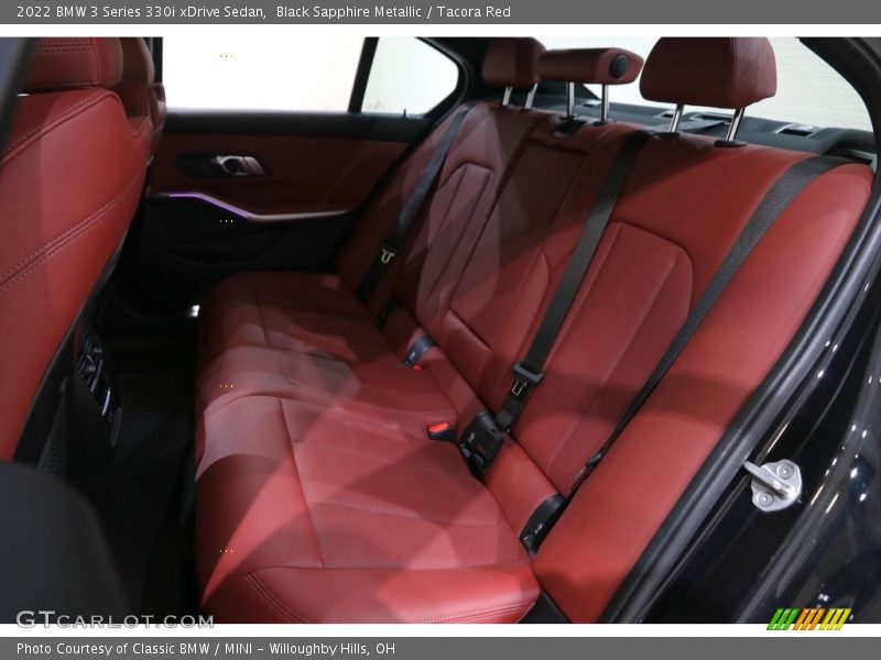 Black Sapphire Metallic / Tacora Red 2022 BMW 3 Series 330i xDrive Sedan
