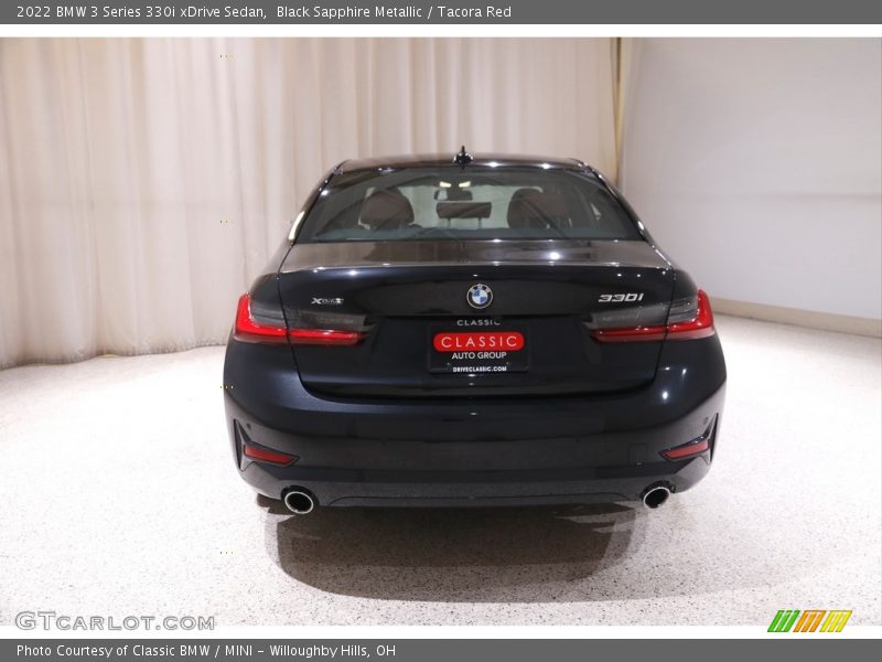 Black Sapphire Metallic / Tacora Red 2022 BMW 3 Series 330i xDrive Sedan