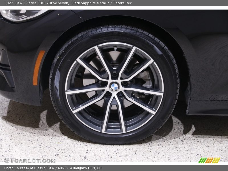 Black Sapphire Metallic / Tacora Red 2022 BMW 3 Series 330i xDrive Sedan