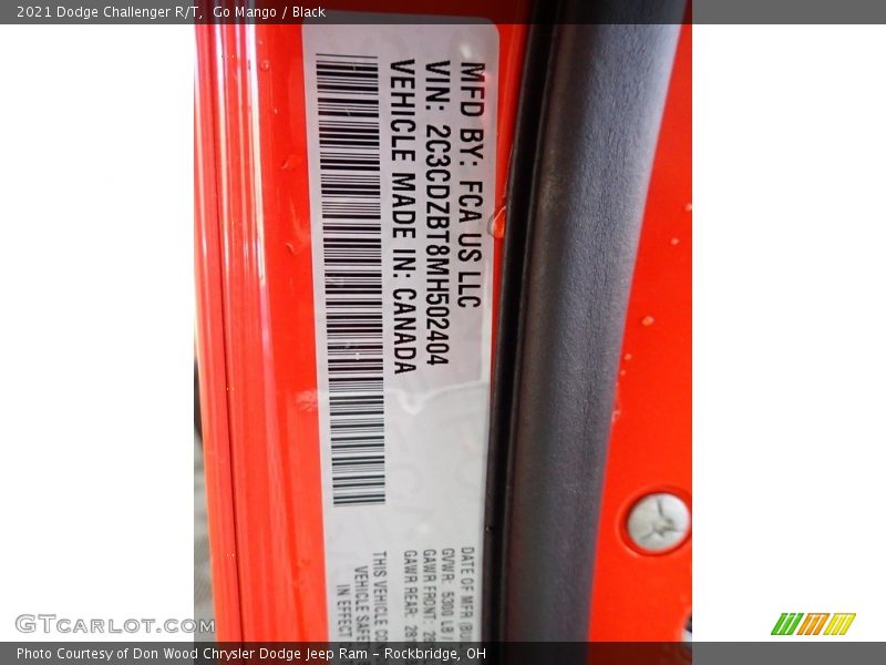 Go Mango / Black 2021 Dodge Challenger R/T
