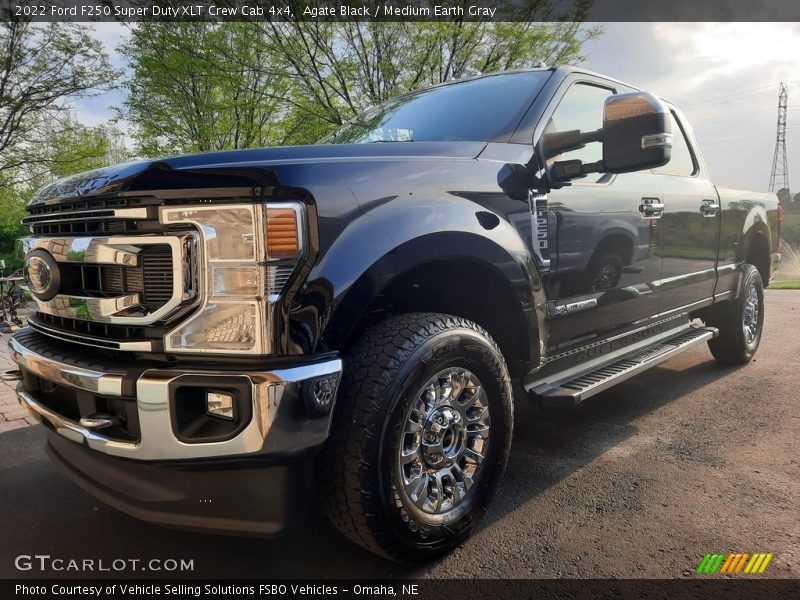 Agate Black / Medium Earth Gray 2022 Ford F250 Super Duty XLT Crew Cab 4x4