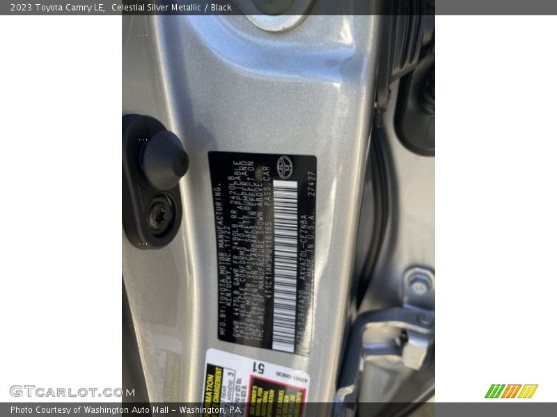 Celestial Silver Metallic / Black 2023 Toyota Camry LE