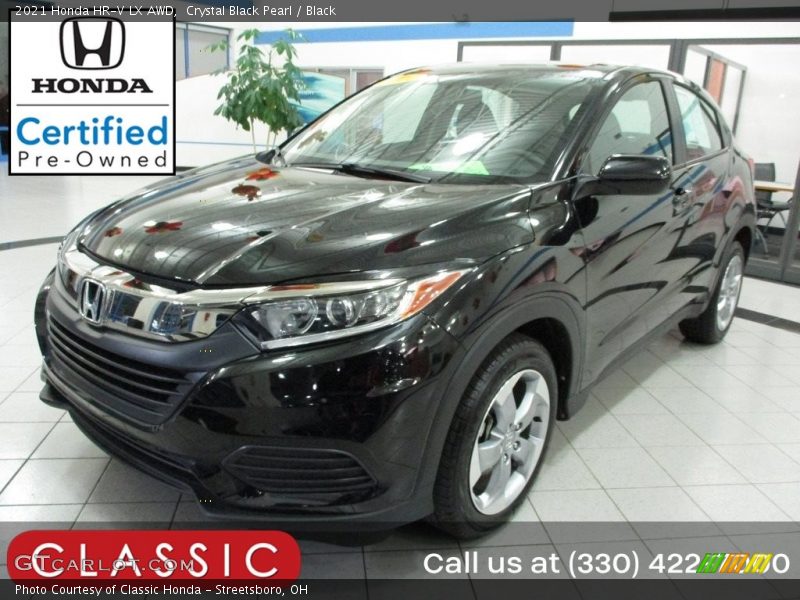 Crystal Black Pearl / Black 2021 Honda HR-V LX AWD