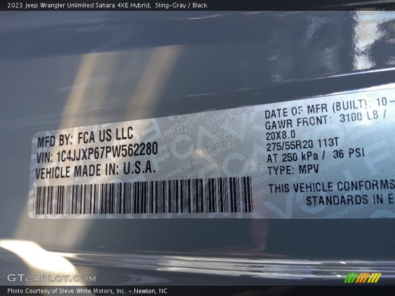 Sting-Gray / Black 2023 Jeep Wrangler Unlimited Sahara 4XE Hybrid
