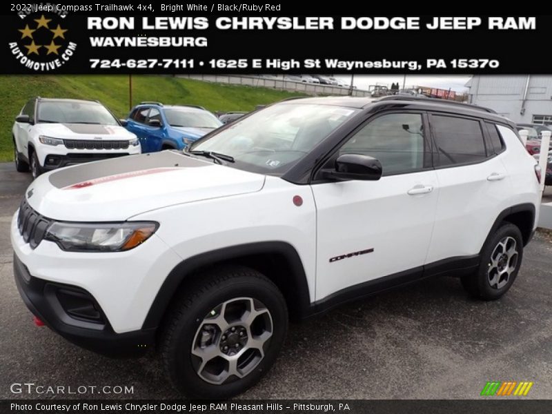 Bright White / Black/Ruby Red 2022 Jeep Compass Trailhawk 4x4