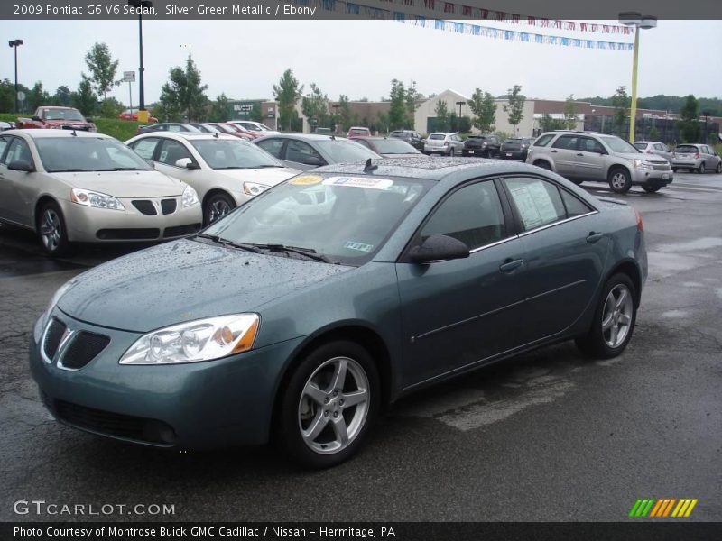 Silver Green Metallic / Ebony 2009 Pontiac G6 V6 Sedan