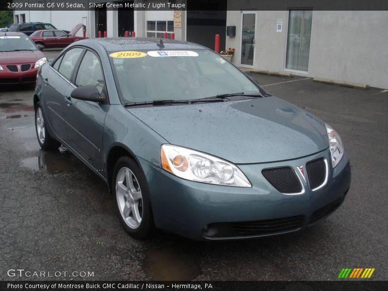 Silver Green Metallic / Light Taupe 2009 Pontiac G6 V6 Sedan