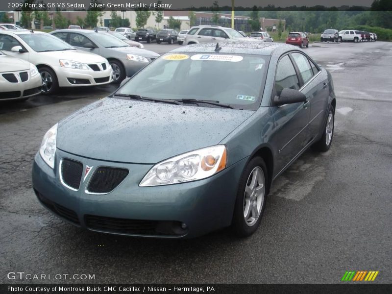 Silver Green Metallic / Ebony 2009 Pontiac G6 V6 Sedan