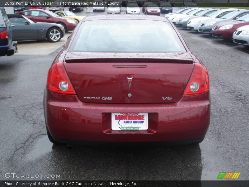Performance Red Metallic / Ebony 2009 Pontiac G6 V6 Sedan