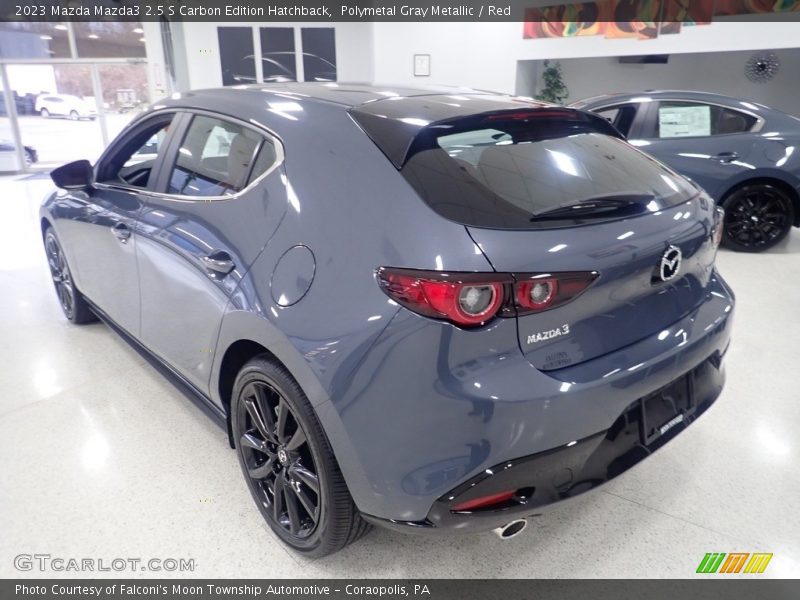 Polymetal Gray Metallic / Red 2023 Mazda Mazda3 2.5 S Carbon Edition Hatchback