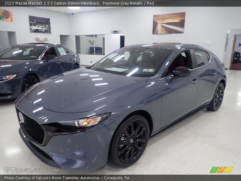 Polymetal Gray Metallic / Red 2023 Mazda Mazda3 2.5 S Carbon Edition Hatchback