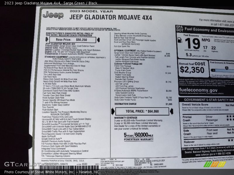 Sarge Green / Black 2023 Jeep Gladiator Mojave 4x4