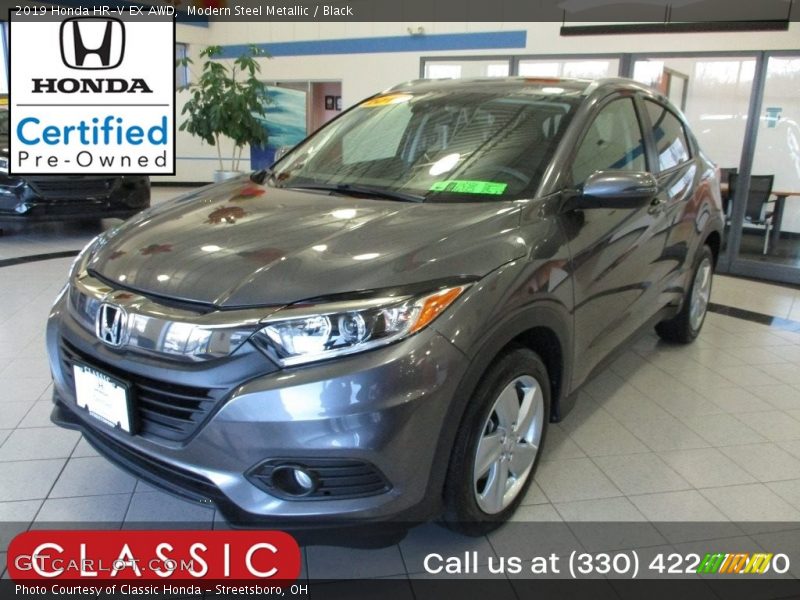 Modern Steel Metallic / Black 2019 Honda HR-V EX AWD