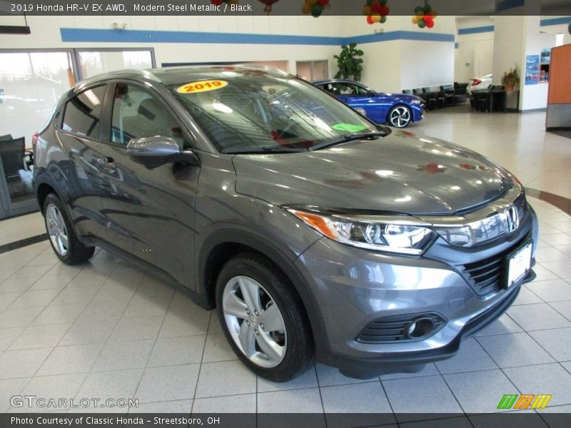 Modern Steel Metallic / Black 2019 Honda HR-V EX AWD