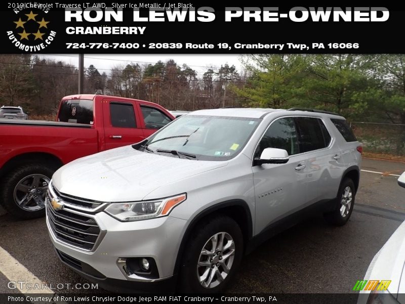 Silver Ice Metallic / Jet Black 2019 Chevrolet Traverse LT AWD