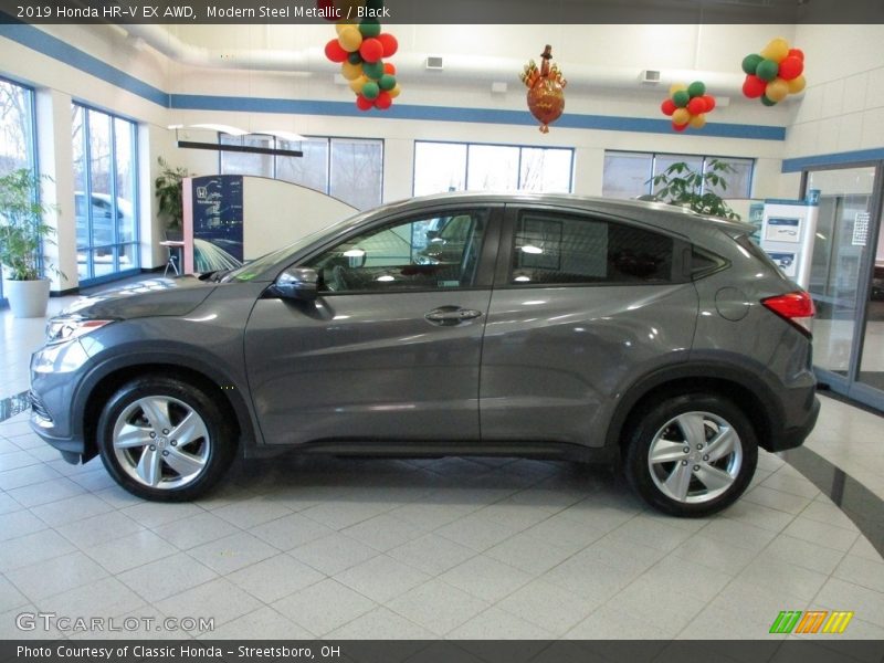 Modern Steel Metallic / Black 2019 Honda HR-V EX AWD