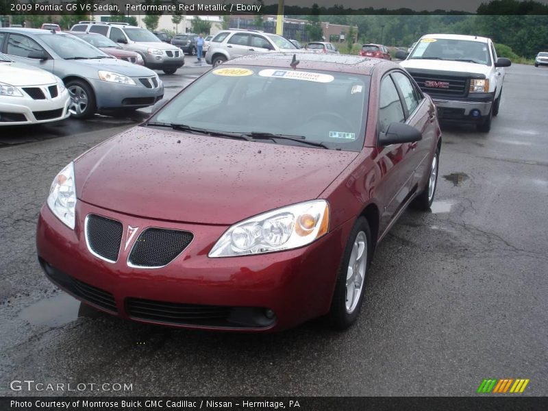 Performance Red Metallic / Ebony 2009 Pontiac G6 V6 Sedan