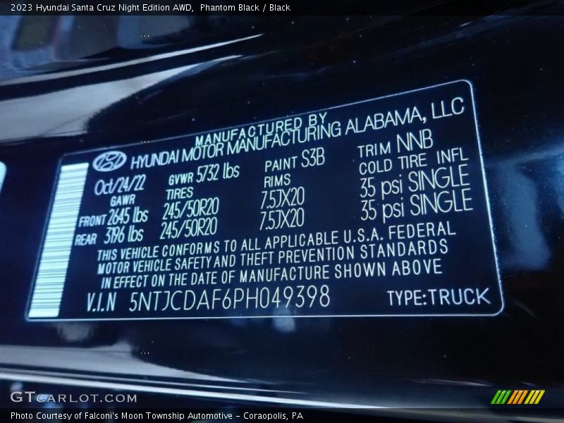 2023 Santa Cruz Night Edition AWD Phantom Black Color Code S3B