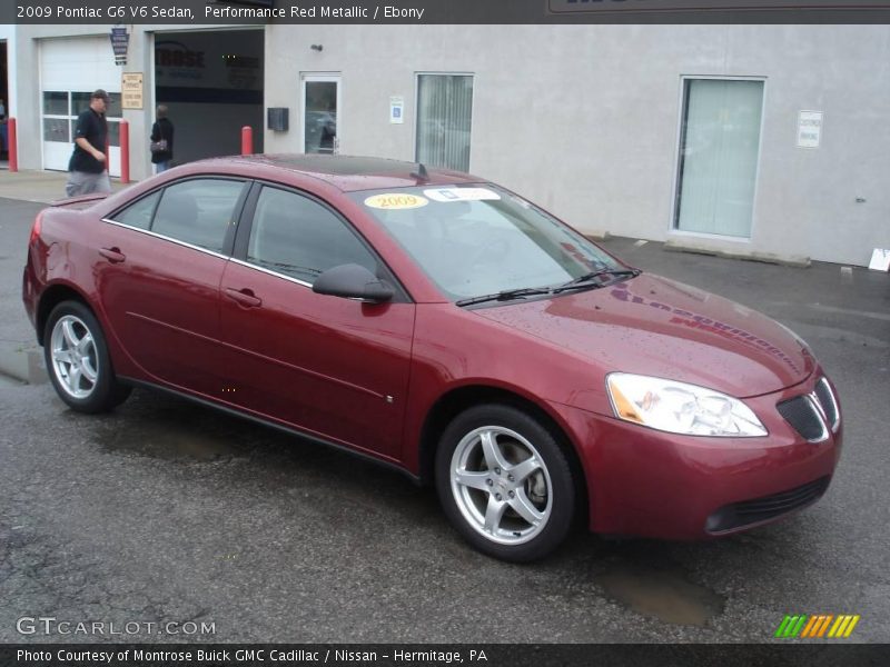 Performance Red Metallic / Ebony 2009 Pontiac G6 V6 Sedan