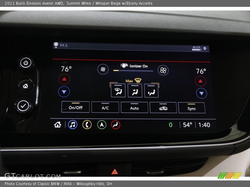 Controls of 2021 Envision Avenir AWD