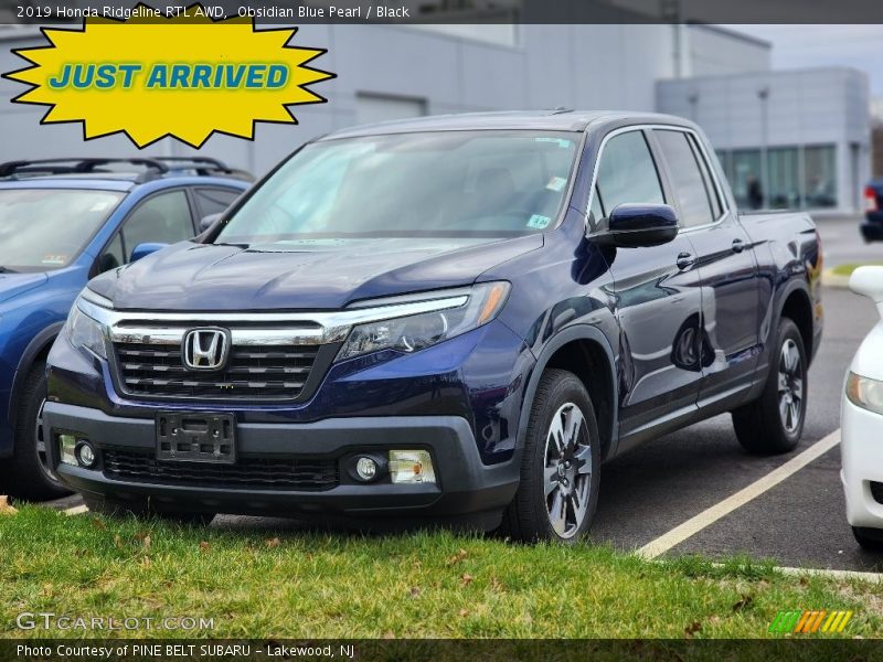 Obsidian Blue Pearl / Black 2019 Honda Ridgeline RTL AWD