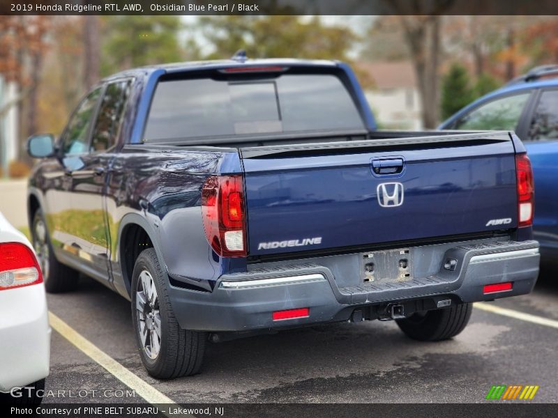 Obsidian Blue Pearl / Black 2019 Honda Ridgeline RTL AWD