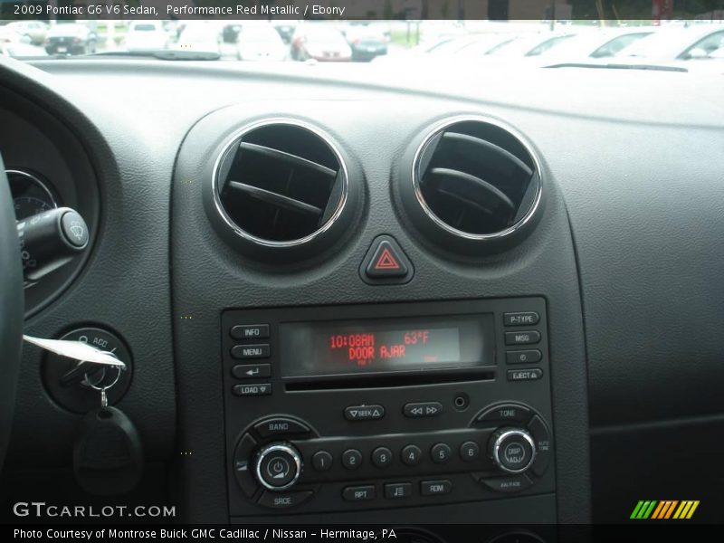 Performance Red Metallic / Ebony 2009 Pontiac G6 V6 Sedan