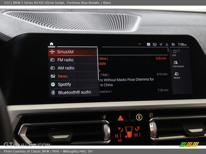 Controls of 2021 3 Series M340i xDrive Sedan