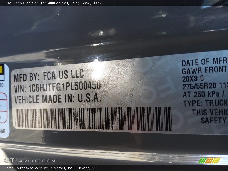 Sting-Gray / Black 2023 Jeep Gladiator High Altitude 4x4