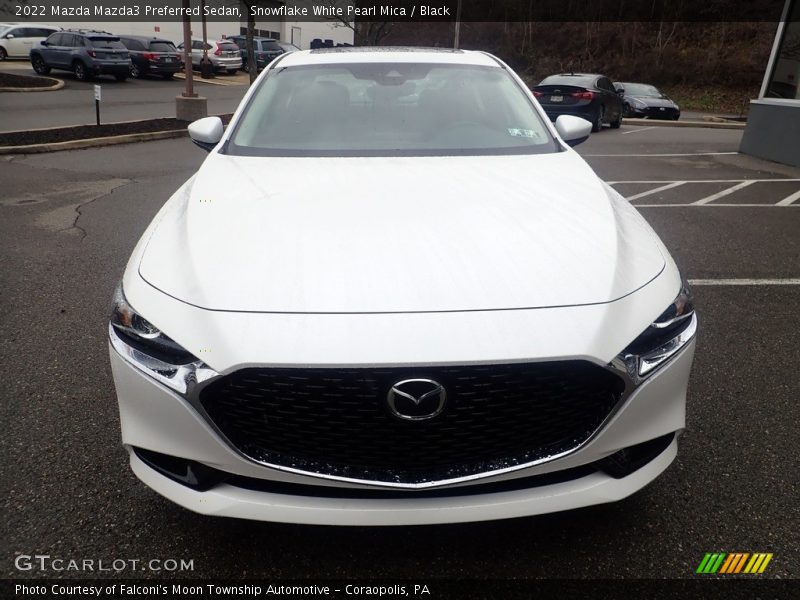 Snowflake White Pearl Mica / Black 2022 Mazda Mazda3 Preferred Sedan