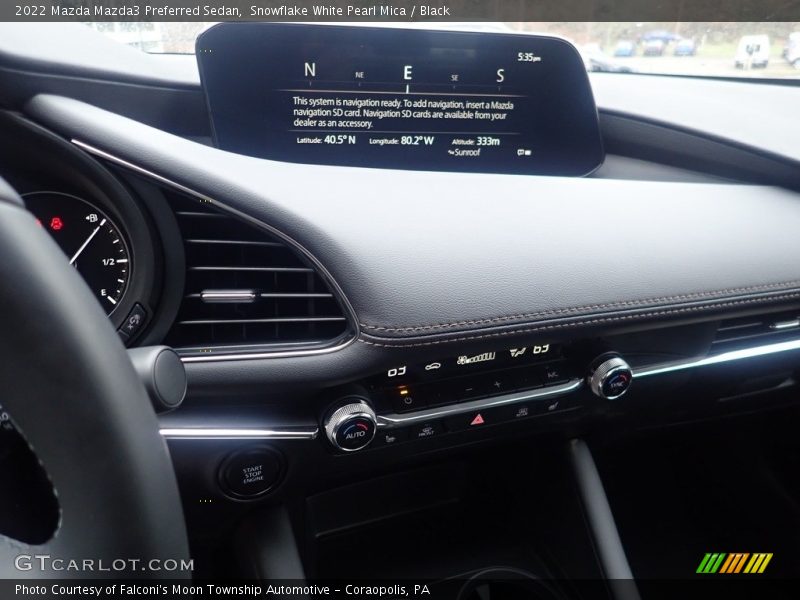 Snowflake White Pearl Mica / Black 2022 Mazda Mazda3 Preferred Sedan